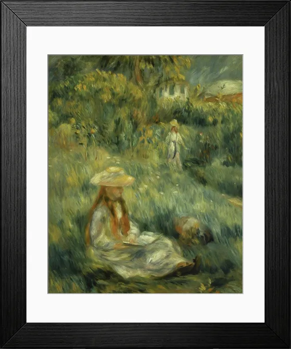Framed Print : Garden at Mezy: Mademoiselle Manet Pierre-Auguste Renoir (1841-1919 / French) Oil on Canvas