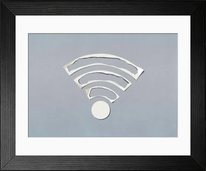 Framed Print : Paper cut outs forming wifi symbol Framed Print : Paper cut outs forming wifi symbol