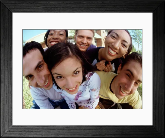 Framed Print : Portrait of a group of teenagers smiling Framed Print : Portrait of a group of teenagers smiling