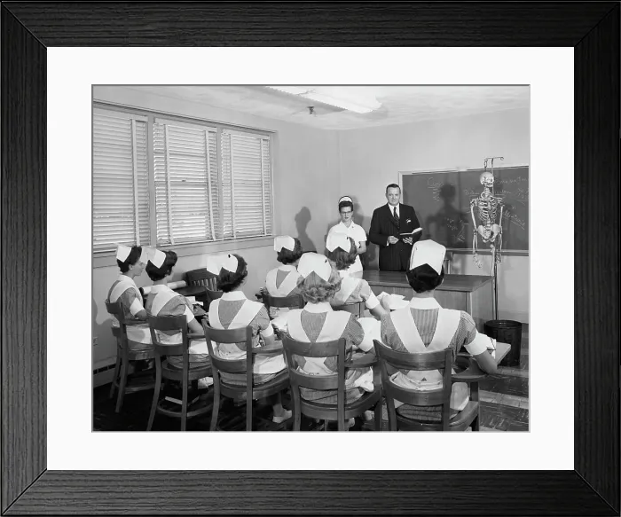Framed Print : Staff doctor delivering a lecture to nurses, Northampton-Accomack Memorial Hospital, Nassawadox, Virginia, USA