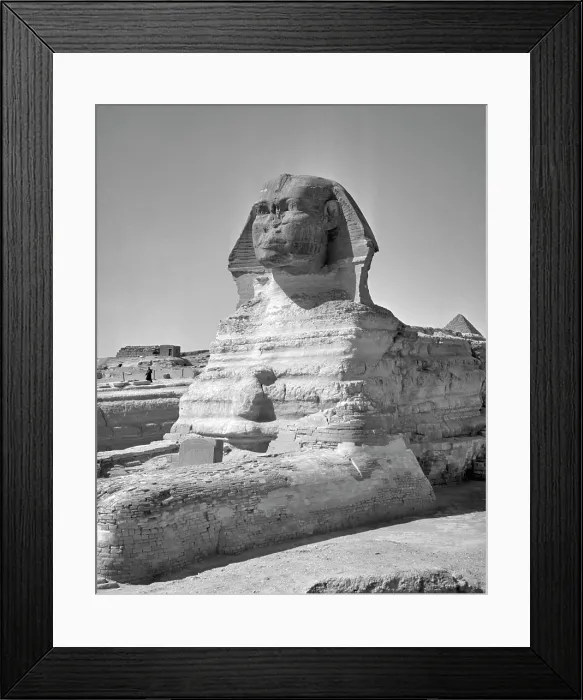 Framed Print : 1960s THE GREAT SPHINX OF GIZA OUTSIDE OF CAIRO EGYPT LIMESTONE STATUE BUILT CIRCA 2500 BC BY PHARAOH KAFRE