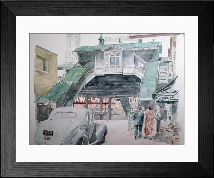Framed Print : Blooming Dale Station, 1985, Anthony Butera, (b.20th C.), Watercolor Framed Print : Blooming Dale Station, 1985, Anthony Butera, (b.20th C.), Watercolor