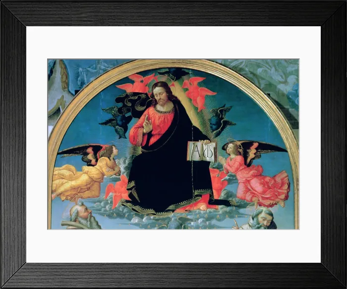 Framed Print : Christ in Glory (Detail) 1492 Domenico Ghirlandaio (1449-1494 Italian) Tempera on wood panel Pinacoteca, Volterra, Italy Framed Print : Christ in Glory (Detail) 1492 Domenico Ghirlandaio (1449-1494 Italian) Tempera on wood panel Pinacoteca, Volterra, Italy