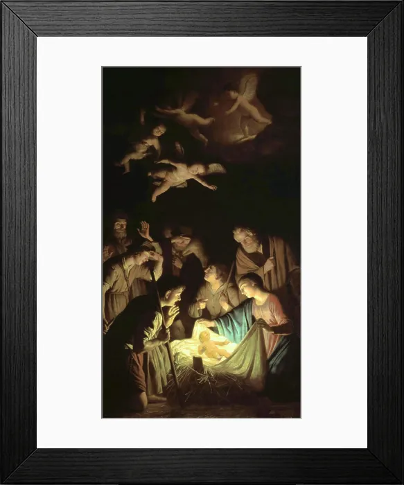 Framed Print : G.v.Honthorst, Adoration of the Shepherd Framed Print : G.v.Honthorst, Adoration of the Shepherd