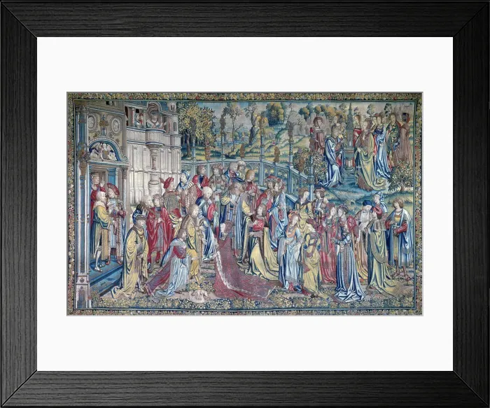 Framed Print : David and Bathsheba (Bathsheba Asked to the Court), tapestry, France, Ecouen, Musee Nationale de la Renaissance