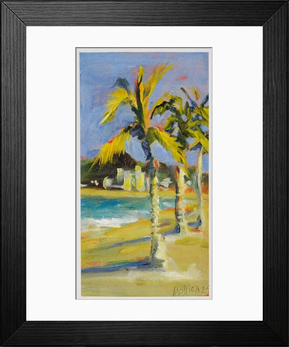 Framed Print : Palm Trees 1997 Patti Mollica (20th C. American) Oil Collection of the Artist