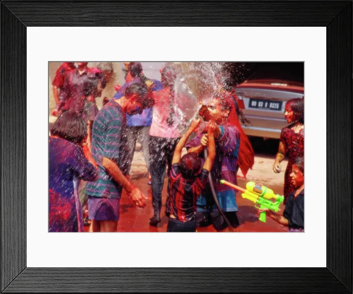Framed Print : people celebrating holi, holi festival, india Copyright: xHarixMahidhar / DinodiaxPhotox