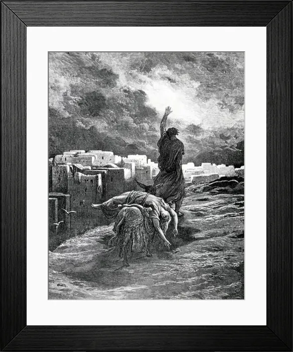 Framed Print : Ephraim Carries His Wife Away, Gustave Dore (1832-1883 French), engraving, (1832-1883) Framed Print : Ephraim Carries His Wife Away, Gustave Dore (1832-1883 French), engraving, (1832-1883)