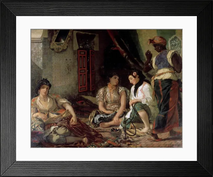 Framed Print : Algerian Women in their Apartment (Femmes d'Alger dans leur Appartement) 1834 Eugene Delacroix (1798-1863 / French)