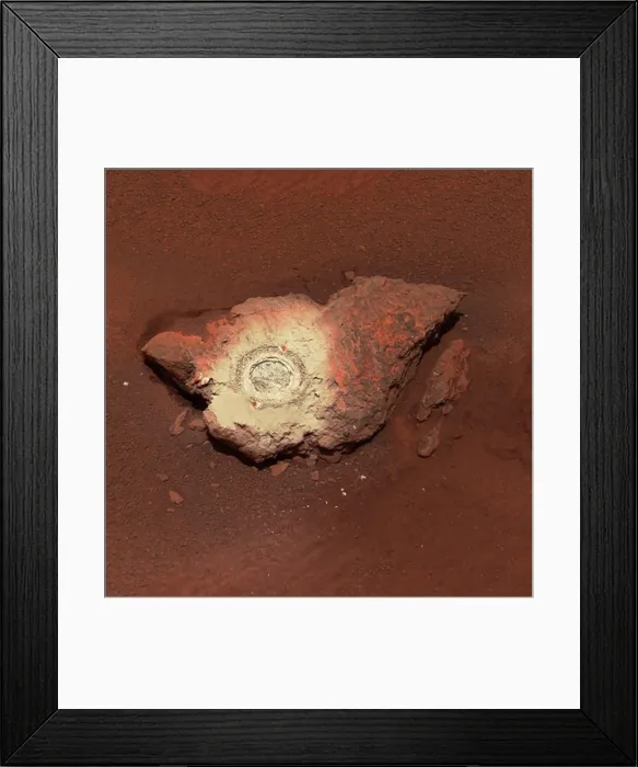 Framed Print : Rock Drilled by Mars Exploration Rover Opportunity, Mars Framed Print : Rock Drilled by Mars Exploration Rover Opportunity, Mars