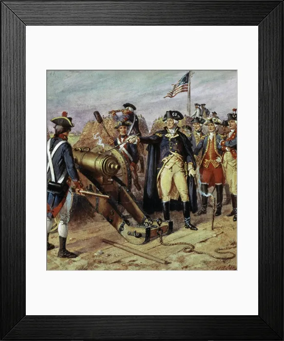 Framed Print : Washington Firing First Shot At Yorktown Henry Alexander Ogden (1856-1936 American)