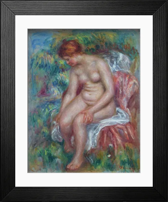 Framed Print : Bather Washing Her Leg by Pierre-Auguste Renoir, 1914, France, Paris, Musee de L'Orangerie