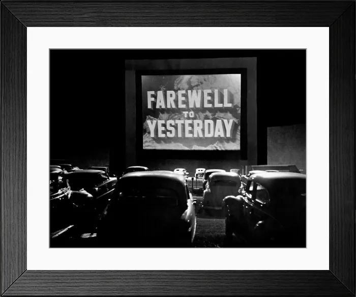 Framed Print : Cars parked at a drive-in theater, Ventura, California, USA Framed Print : Cars parked at a drive-in theater, Ventura, California, USA