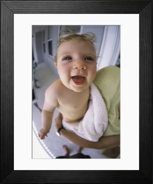 Framed Print : Portrait of a baby boy laughing Framed Print : Portrait of a baby boy laughing