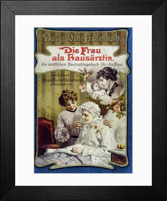 Framed Print : The Woman as Family Doctor, nostalgia cards, lithograph, 1903 Framed Print : The Woman as Family Doctor, nostalgia cards, lithograph, 1903