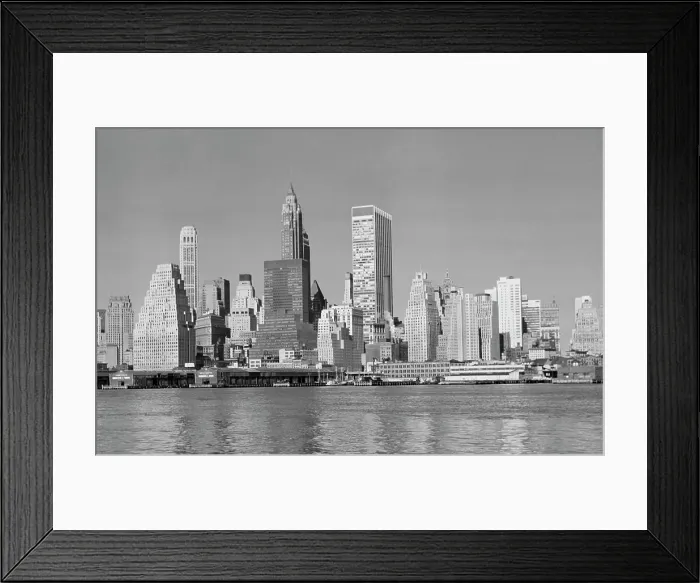 Framed Print : Skyscrapers on the waterfront, Manhattan, New York City, New York, USA