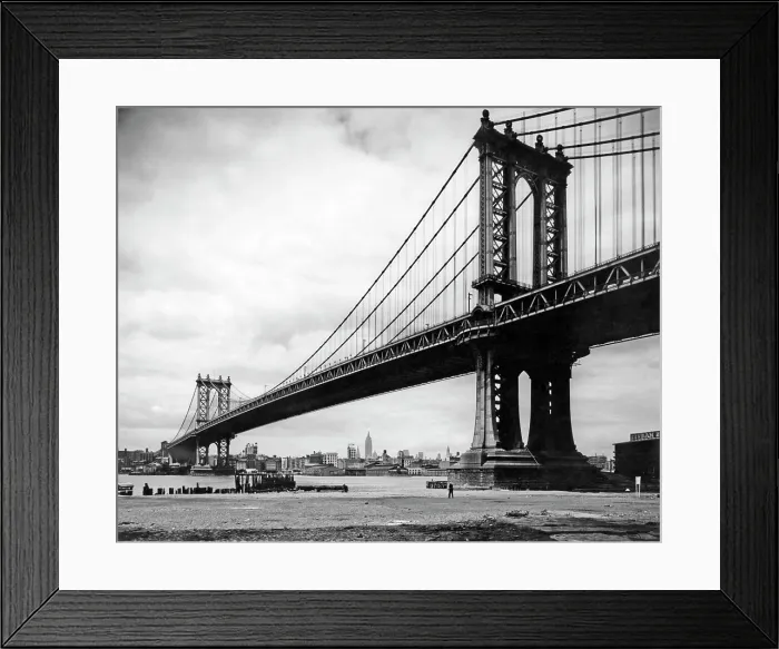 Framed Print : 1930s VIEW OF MANHATTAN BRIDGE ACROSS EAST RIVER FROM BROOKLYN NEW YORK CITY NY USA Framed Print : 1930s VIEW OF MANHATTAN BRIDGE ACROSS EAST RIVER FROM BROOKLYN NEW YORK CITY NY USA