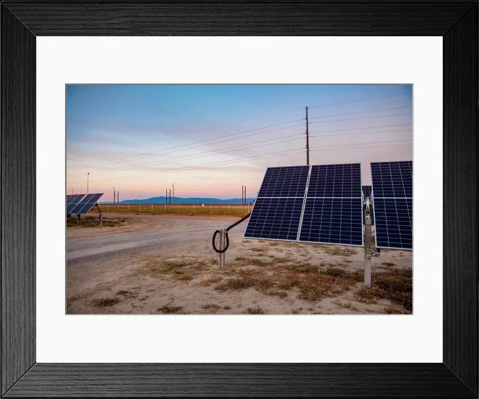 Framed Print : Solar farm in Central California