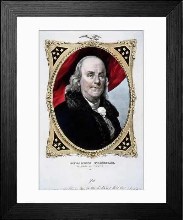 Framed Print : Benjamin Franklin 1847 Currier & Ives (Active 1857-1907 / American) Color Lithograph Library of Congress Framed Print : Benjamin Franklin 1847 Currier & Ives (Active 1857-1907 / American) Color Lithograph Library of Congress