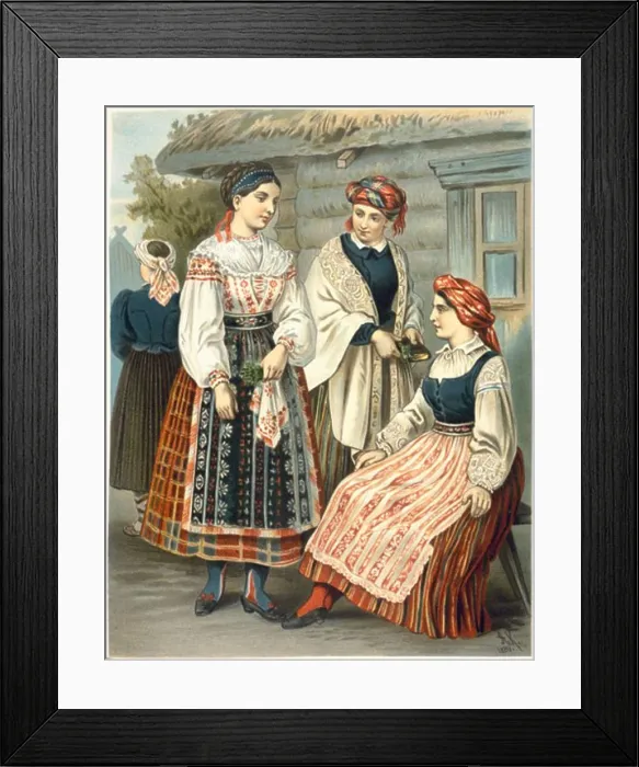 Framed Print : Lithuanian Traditional Costume 1889 Albert Kretschmer (1825-1891 German) Color lithograph Framed Print : Lithuanian Traditional Costume 1889 Albert Kretschmer (1825-1891 German) Color lithograph