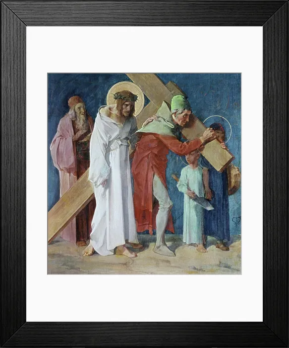 Framed Print : Simon of Cyrene Helps Jesus 5th Station of the Cross Feuerstein Framed Print : Simon of Cyrene Helps Jesus 5th Station of the Cross Feuerstein