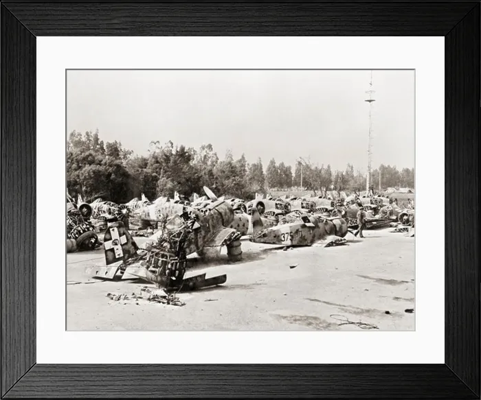 Framed Print : Wreckage of Axis Aircraft