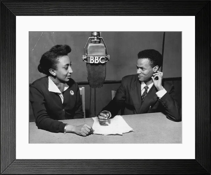 Framed Print : In the BBC studio are Miss Amsale-Mariam Tadesse and Mr Framed Print : In the BBC studio are Miss Amsale-Mariam Tadesse and Mr