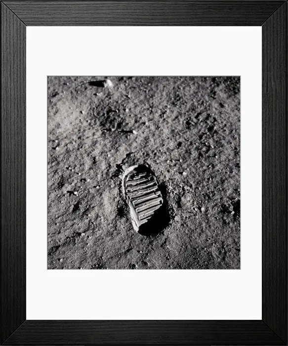 Framed Print : Apollo 11 - Footprint on an Alien World Framed Print : Apollo 11 - Footprint on an Alien World