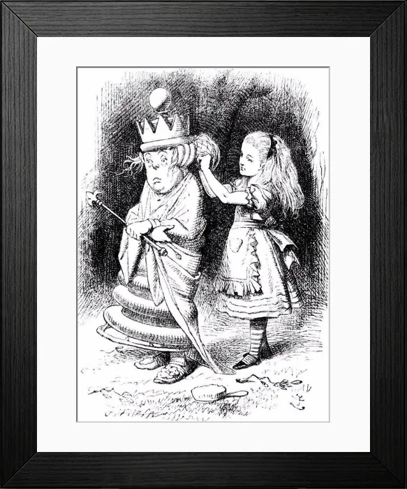 Framed Print : Through the Looking-Glass by Sir John Tenniel, woodcut, 1871, 1820-1914, Russia, Moscow, Russian State Library