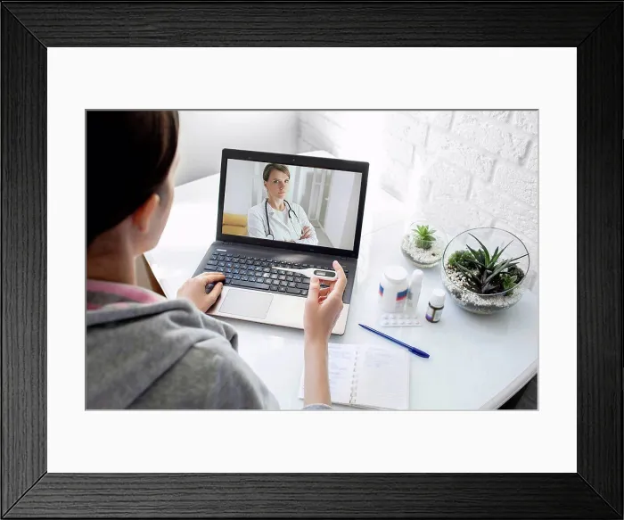 Framed Print : Online medical consultation Framed Print : Online medical consultation