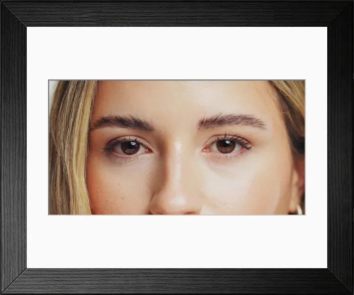 Framed Print : Portrait, woman and eyes with beauty in studio for skincare