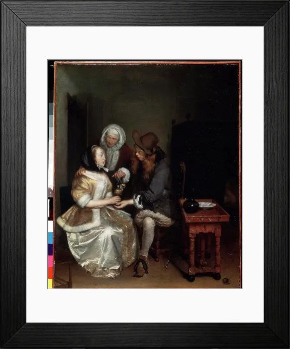 Framed Print : Gerard Ter Borch the Younger, oil on canvas. 1660s, 1617-1681, Russia, St. Petersburg, State Hermitage, 67x54 Framed Print : Gerard Ter Borch the Younger, oil on canvas. 1660s, 1617-1681, Russia, St. Petersburg, State Hermitage, 67x54