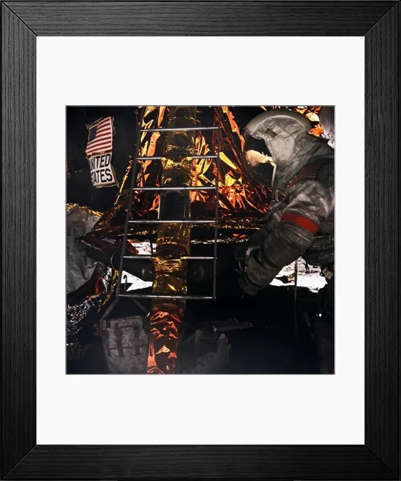 Framed Print : An Apollo 17 Astronaut Approaches the Lunar Module Ladder Framed Print : An Apollo 17 Astronaut Approaches the Lunar Module Ladder