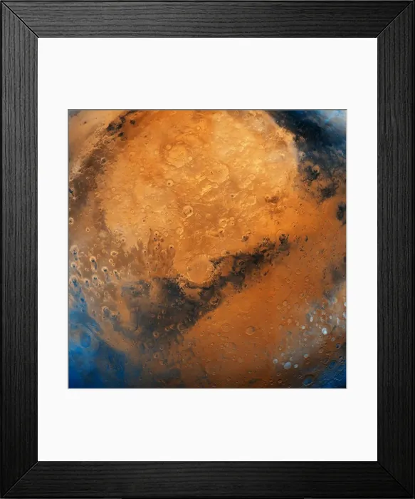Framed Print : Photo Mosaic of Schiaparelli Hemisphere, Mars, from Viking Orbiter