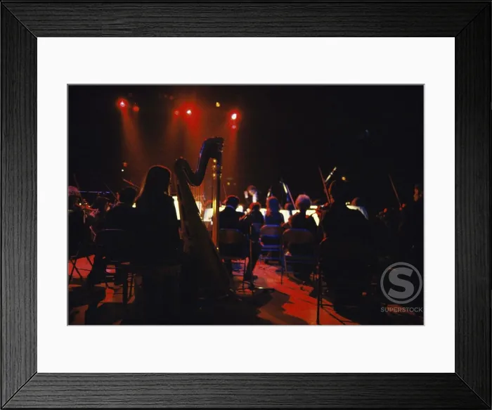 Framed Print : Group of musicians performing in a theater Framed Print : Group of musicians performing in a theater