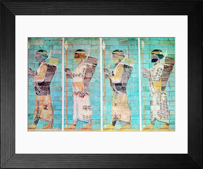Framed Print : Susa: The Palace of Artaxerxes II. Frieze depicting the royal Archaemenian archers. Fourth century B.C Framed Print : Susa: The Palace of Artaxerxes II. Frieze depicting the royal Archaemenian archers. Fourth century B.C