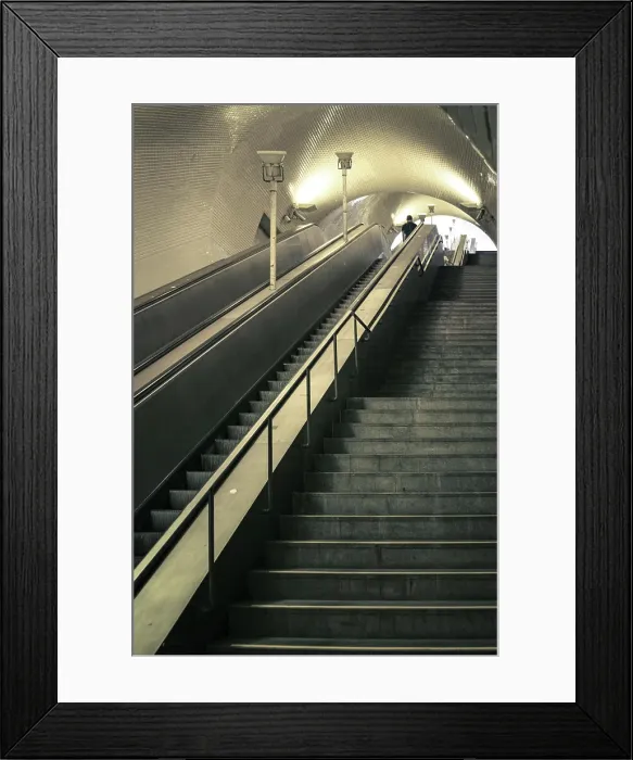 Framed Print : Slanted view of a stairway and stairs Framed Print : Slanted view of a stairway and stairs