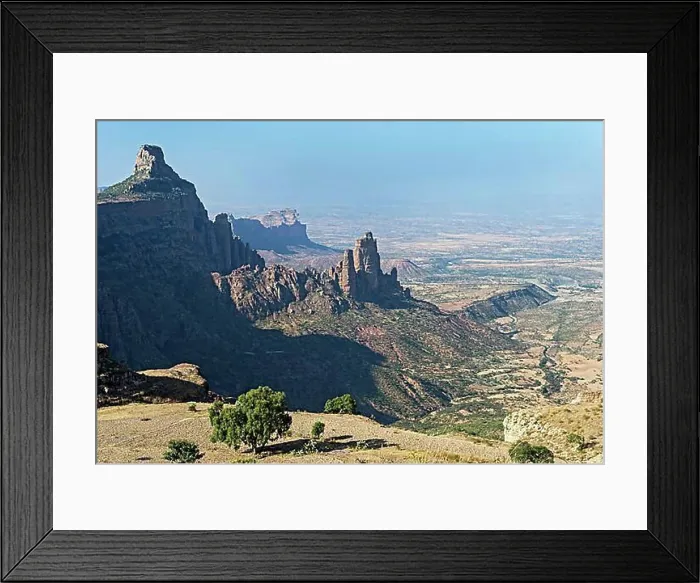 Framed Print : Large African Rift Valley, northern foothills with Koraro rock needles in the Gheralta Mountains Framed Print : Large African Rift Valley, northern foothills with Koraro rock needles in the Gheralta Mountains