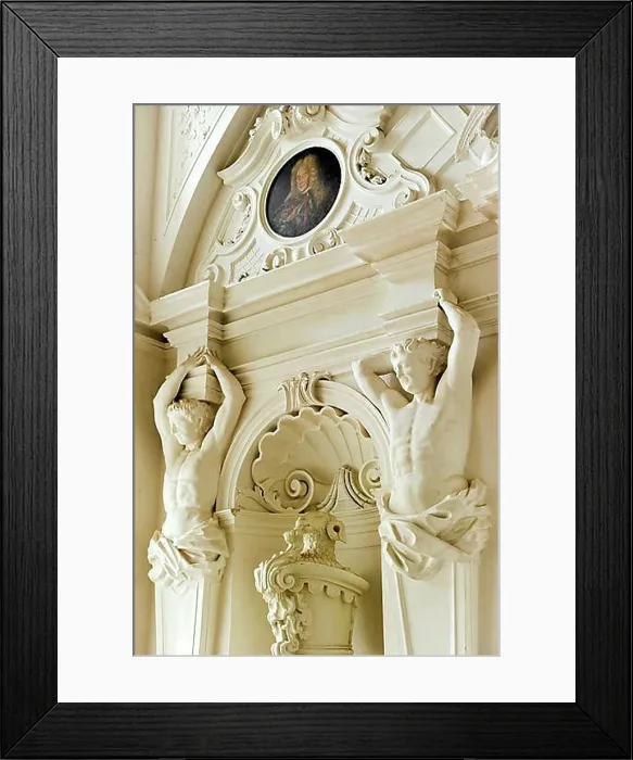 Framed Print : Atlases, stucco work by Andreas Schwarzmann