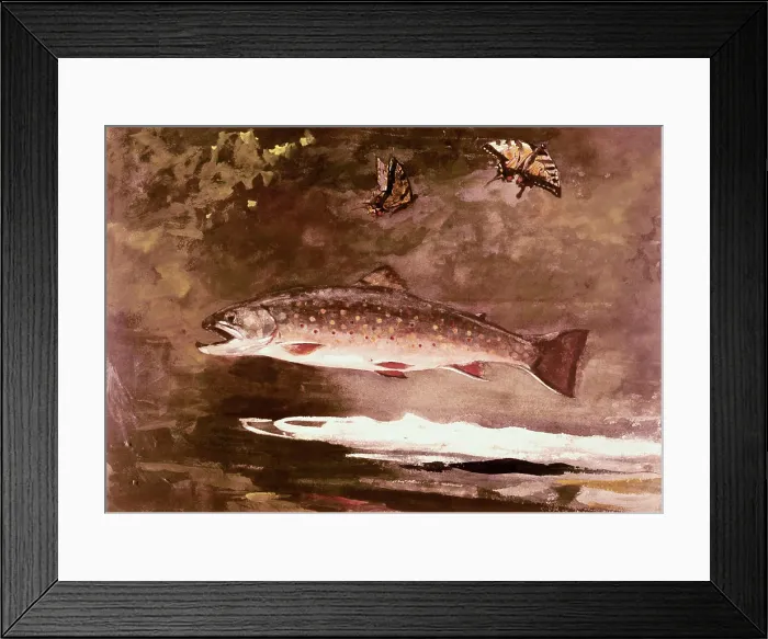 Framed Print : Title Unknown (Fish) Winslow Homer (1836-1910 American)