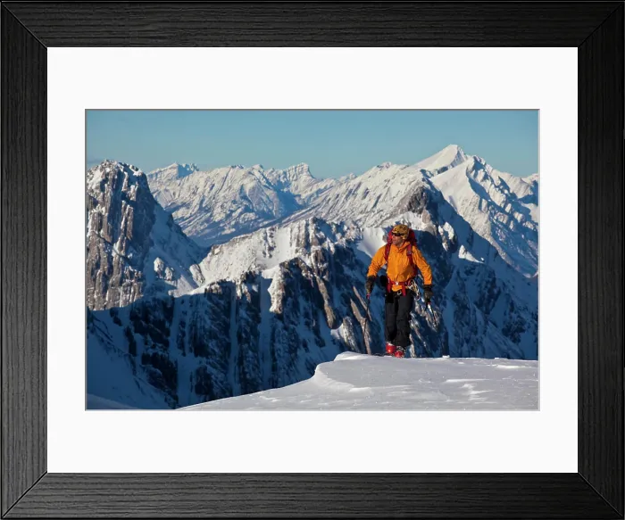 Framed Print : A man ski tours along the French / Haig Robertson Traverse, Peter Lougheed Provinicial Park, Kananaskis, Alberta, Canada Framed Print : A man ski tours along the French / Haig Robertson Traverse, Peter Lougheed Provinicial Park, Kananaskis, Alberta, Canada