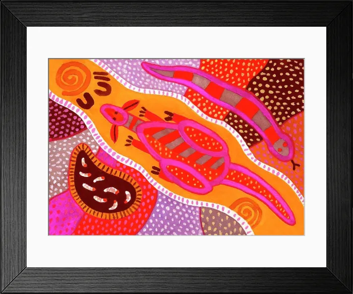 Framed Print : Aboriginal Painting John Newcomb, Watercolor, 2005 Framed Print : Aboriginal Painting John Newcomb, Watercolor, 2005