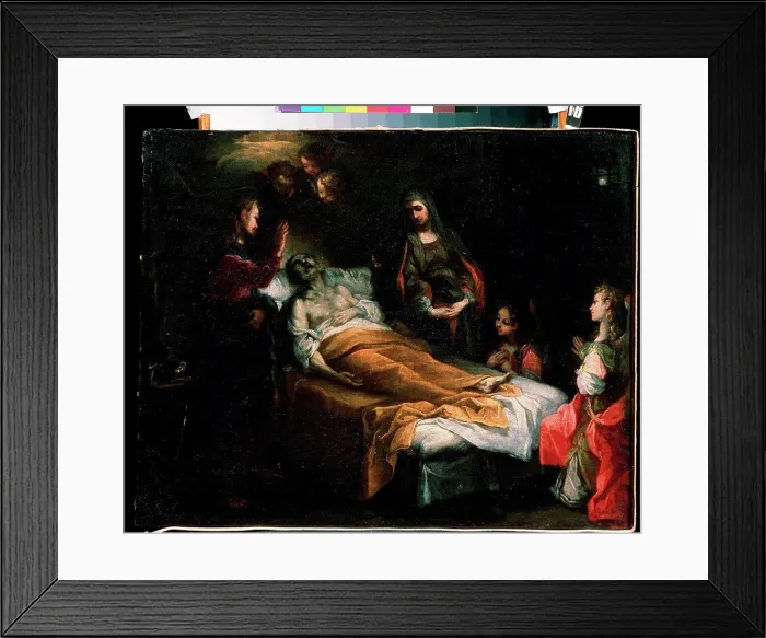 Framed Print : Saint Joseph's death by Italian master, oil on canvas, 17th century, Ukraine, Sevastopol, M. Kroshitsky Art Museum Framed Print : Saint Joseph's death by Italian master, oil on canvas, 17th century, Ukraine, Sevastopol, M. Kroshitsky Art Museum