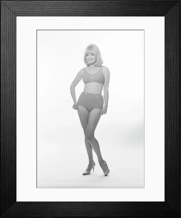Framed Print : Portrait of woman wearing swimming suit
