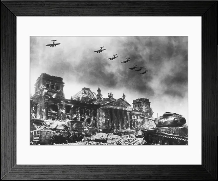 Framed Print : Soviet planes flying over the Reichstag, Battle of Berlin, Berlin, Germany, April 1945