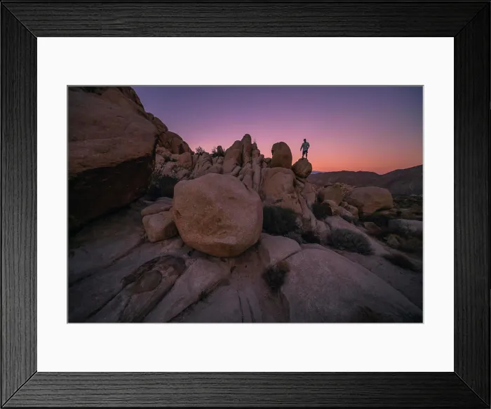 Framed Print : Climbing Boulder in Joshua Tree