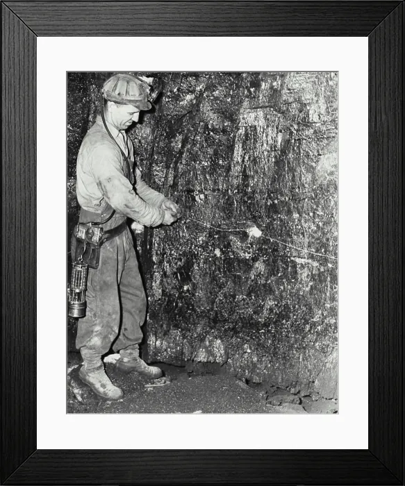 Framed Print : Vintage photograph. Wiring charges for a blast, and US steels Geneva coal mine Framed Print : Vintage photograph. Wiring charges for a blast, and US steels Geneva coal mine