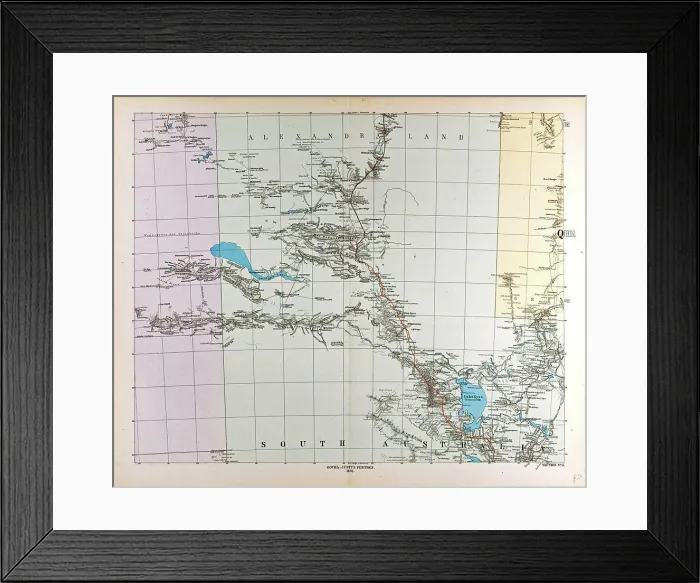 Framed Print : Australia Map 1876 Gotha, Justus Perthes Atlas
