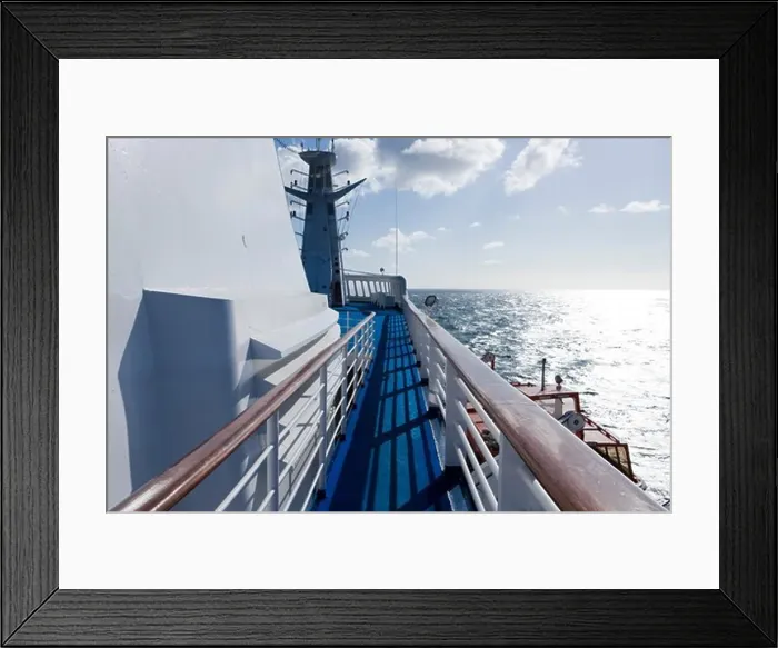 Framed Print : Cruiseship MS Princess Daphne and sunlit ocean, North Sea, Europe Framed Print : Cruiseship MS Princess Daphne and sunlit ocean, North Sea, Europe