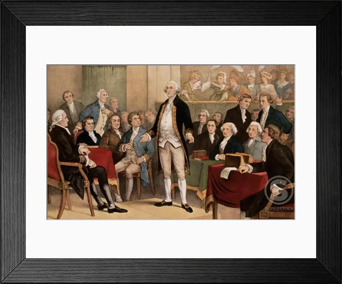 Framed Print : Washington Appointed Commander in Chief Currier and Ives (a. 1857-1907 / American)